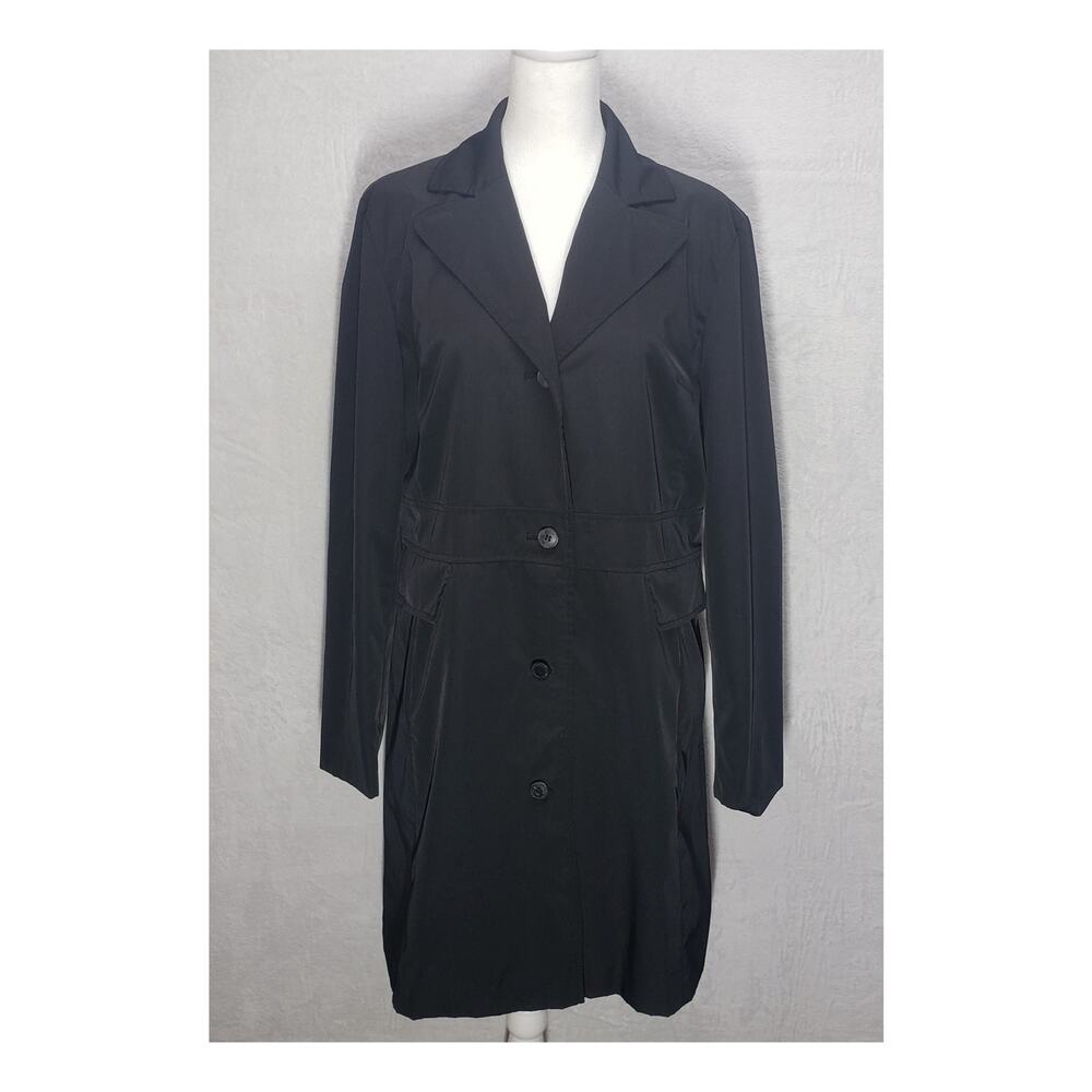 Jason Kole Vintage 90s Black Longline Blazer Coat Womens Large Petite Minimalist